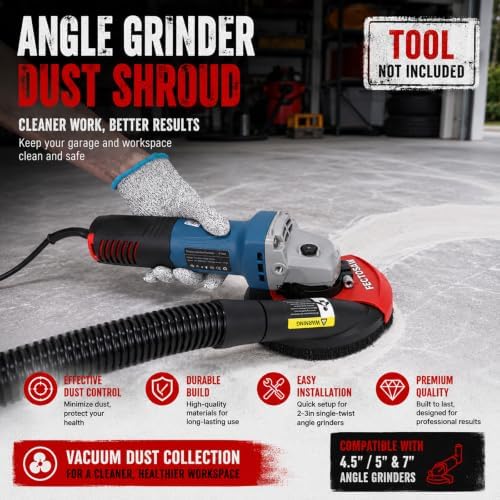 dust shroud for angle grinder with diamond grinding, view 9