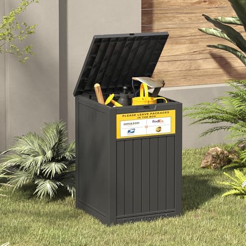 lhbgo package delivery box for outside, with delivery, front angle view