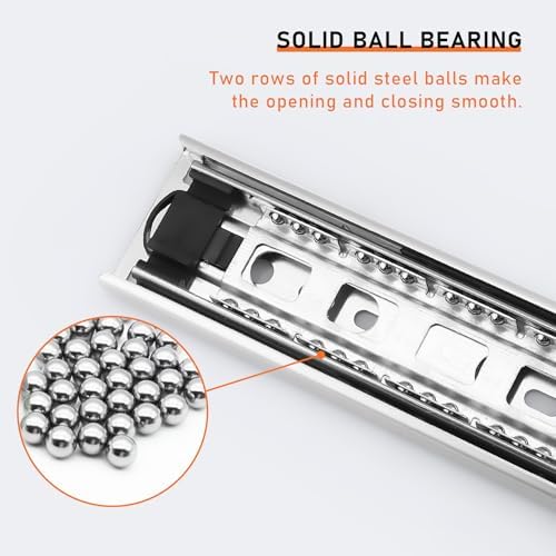 probrico 10 pairs 22 inch rear/side mount drawer, close-up detail