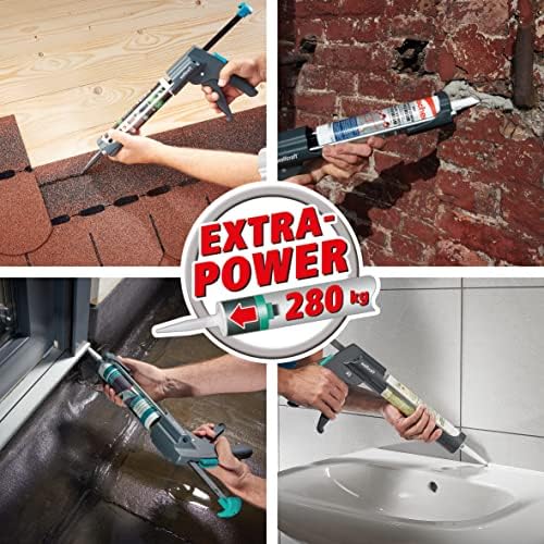 wolfcraft 4356000 1聽mg 600 pro-mechanical caulking gun shown in use