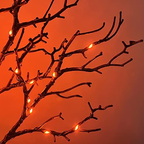 BAOLITVINE Lighted Halloween Garland Battery Operated with 8 Functions 6FT 120 Bi-Color Fairy Lights, Black Garland with Lights for Fall Halloween Party Decoration
