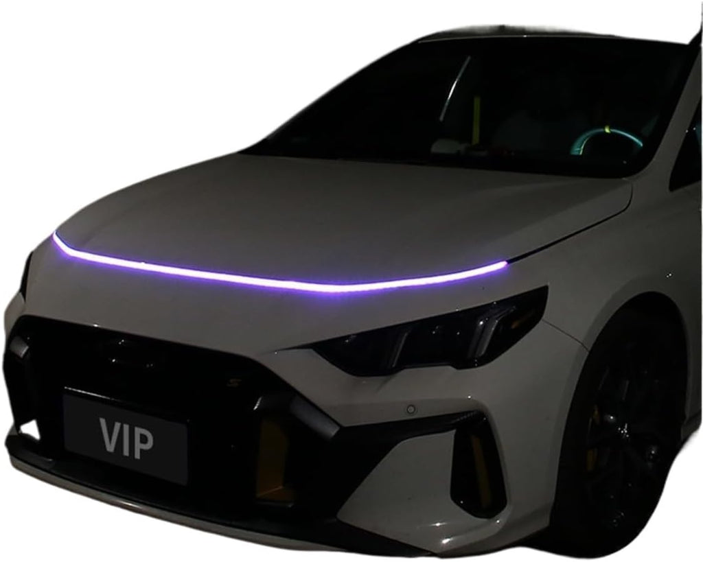 Automobile Hood Ambient Light Engine Through Daytime Running Strip Rainbow RGB Flow 12V Universal([CL] Yellow,1.2m)