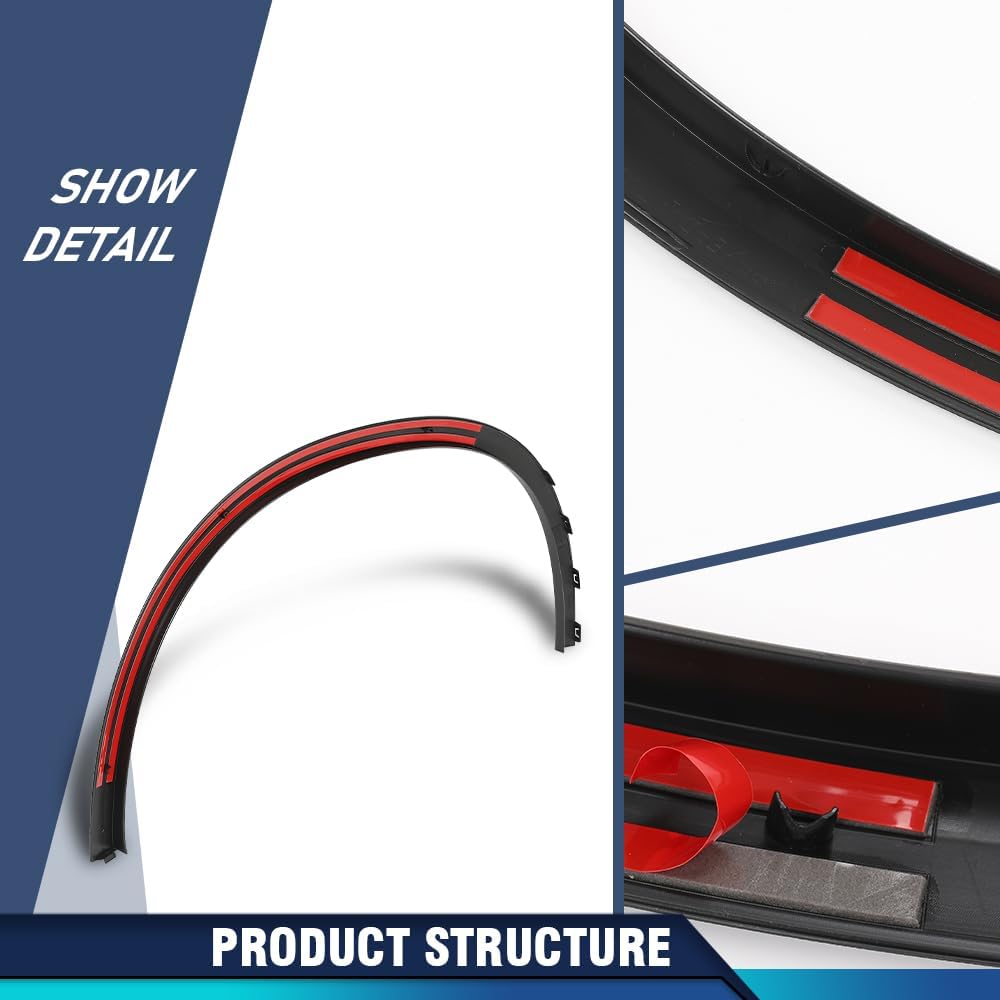 PIT66 Front Driver Side Fender Flare 1Pc Compatible with Benz GLC300 Base 2016-2022 & GLC43 AMG 4Matic 2017-2022 & GLC300 4Matic 2016-2020 2538850522, MB1290101 Black