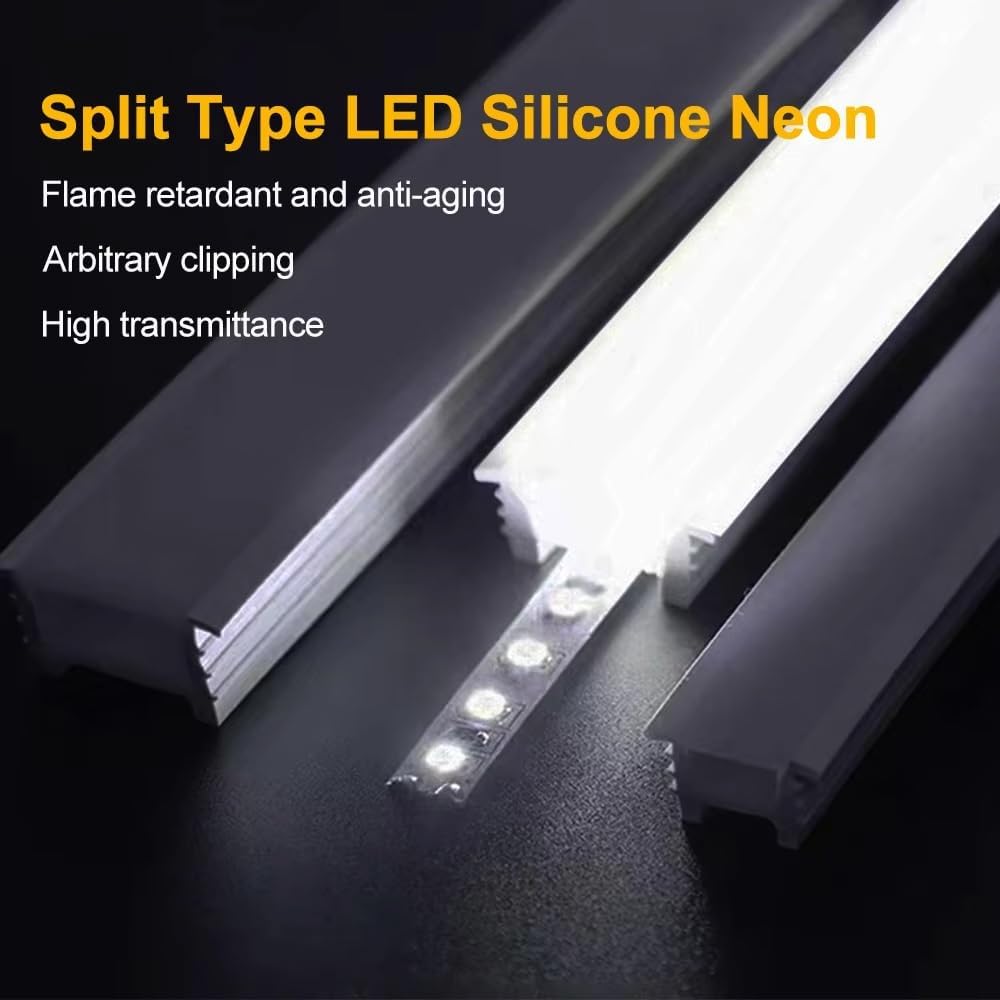 1M Soft Silicone Neon Tube for LED Strips - Removable, Bendable Cover | White,F1510