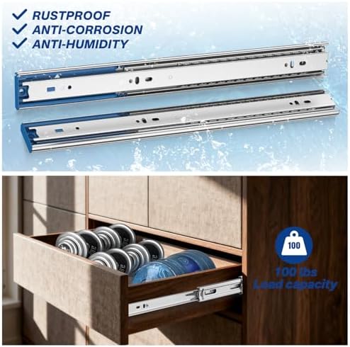 5 pairs soft close drawer slides 22 inch, package contents
