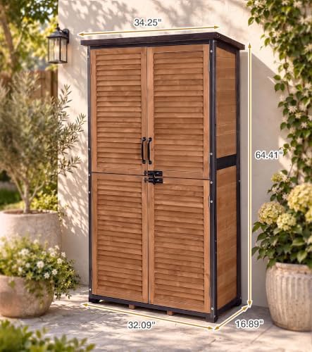 outdoor storage cabinet waterproof with metal frame and on a desk or shelf