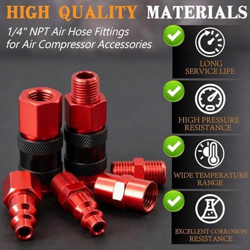 1/4" npt universal air coupler & plug kit on a desk or shelf