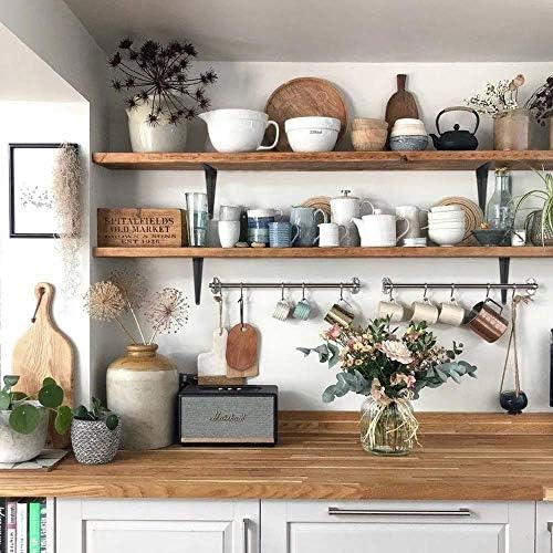 shelf brackets 12 inches, heavy duty black iron shown in use