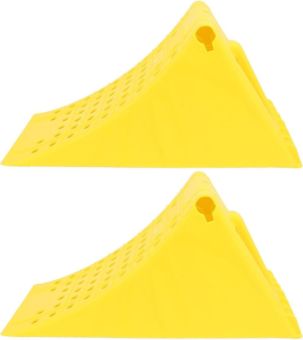 Fabater Wheel Chocks, 2Pcs Heavy Duty Stoppers, Trailer Accessories RV Leveling Blocks with Anti Slip Grid Grip for RV Trailer Truck Car