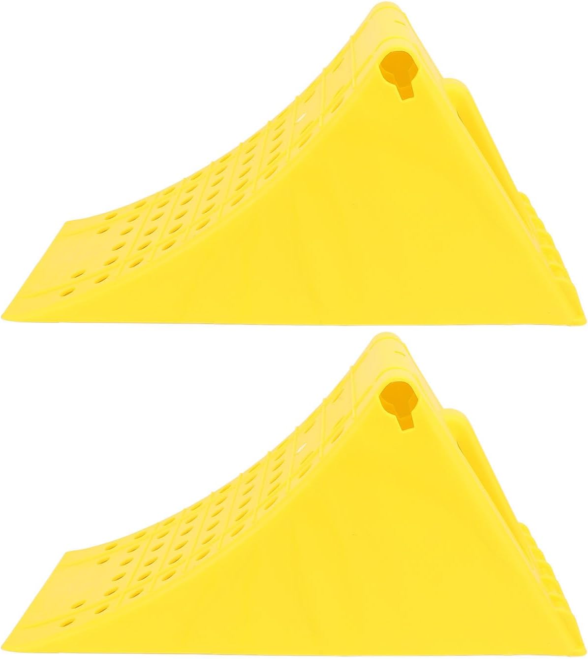 Fabater Wheel Chocks, 2Pcs Heavy Duty Stoppers, Trailer Accessories RV Leveling Blocks with Anti Slip Grid Grip for RV Trailer Truck Car