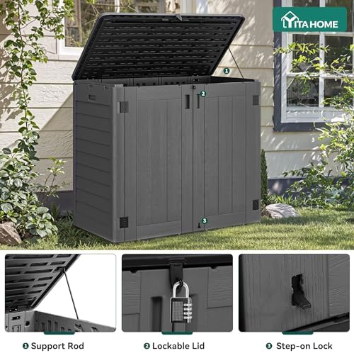 yitahome outdoor storage shed w/o shelf, 30 cu, close-up detail