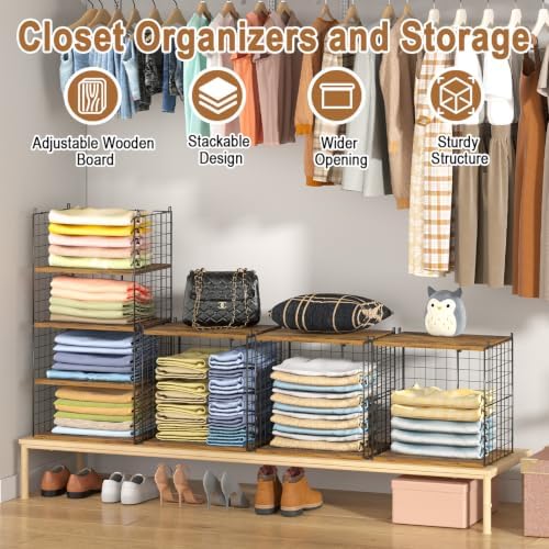 closet organizers and storage, stackable closet shelf organizer, side view