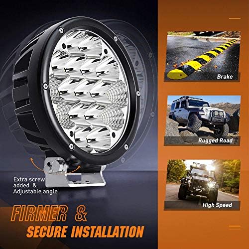 Nilight Pro Series 2PCS 7 Inch Round LED Driving Offroad Light 85W 10200LM