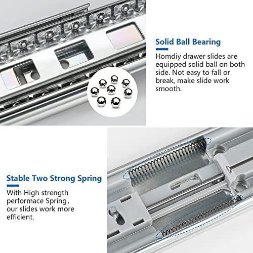 homdiy 10 pair soft close drawer slides 22 showing dimensions