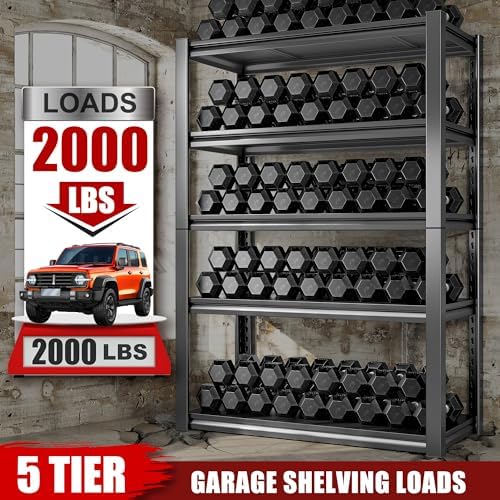 raybee storage shelves 2000lbs garage shelving heavy duty, close-up detail