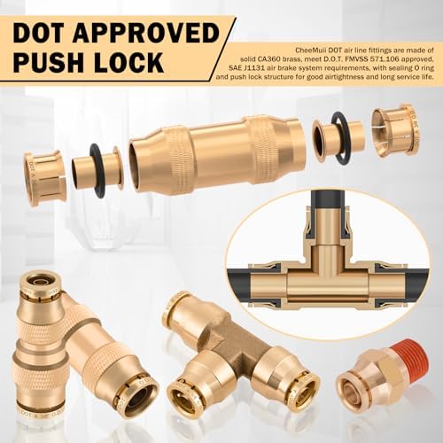cheemuii 300 pcs brass dot air line fittings showing dimensions