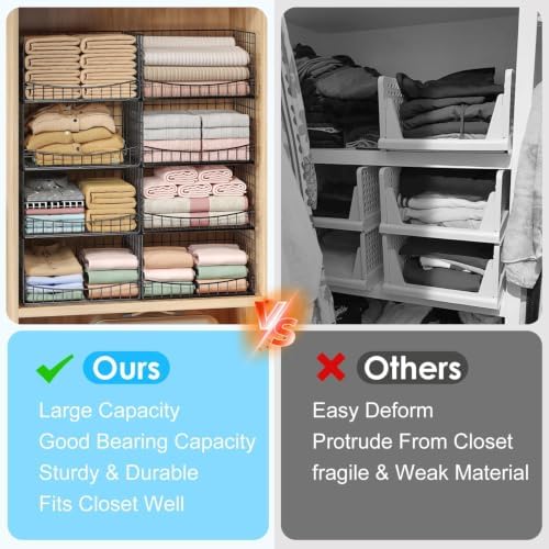 hongtamoya 4-tier closet organizers and storage basket, wider, package contents