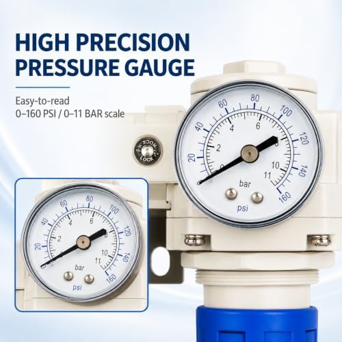 BLCH 3/8" NPT Air Compressor Filter - Double Compressed Air Dryer Air Co...