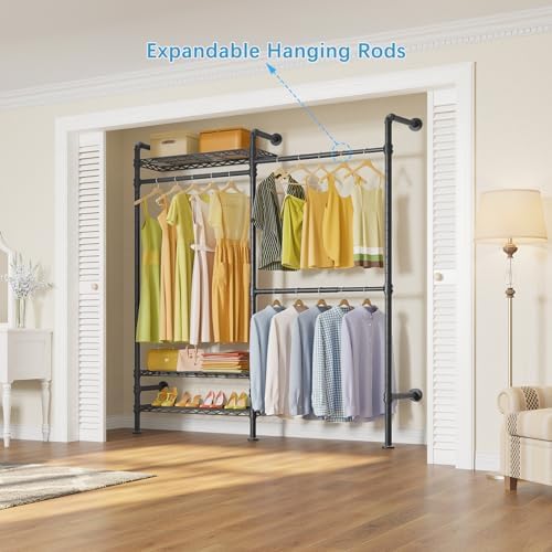 timate f2 industrial pipe clothes rack wall mounted shown in use