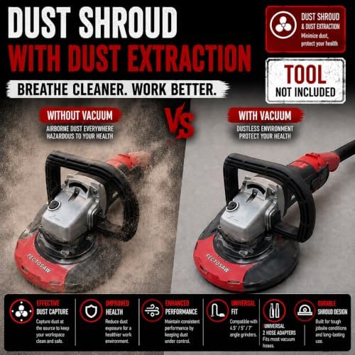 dust shroud for angle grinder with diamond grinding, view 11