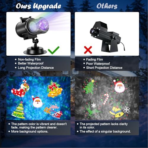 HAKUTA Christmas Projector Lights,HD Wave Ocean Effect LED Projector with 16p...