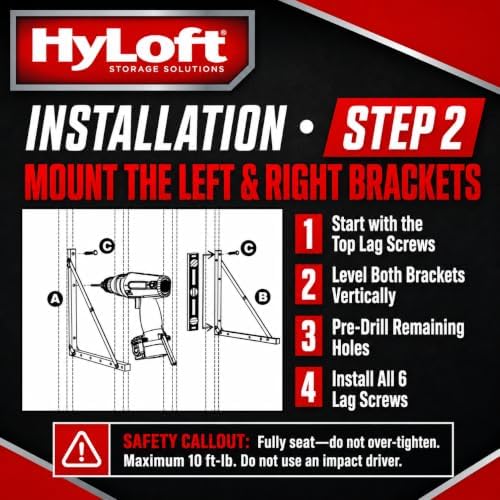 hyloft wall-mounted folding tire storage loft rack, view 9