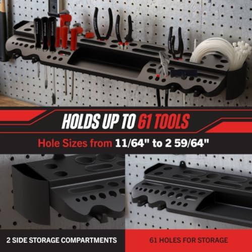 stalwart wall mount hand tool organizer with 61, side view