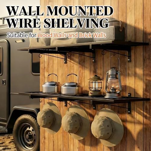 garage wall shelving, 46" x 12" floating shelf shown in use