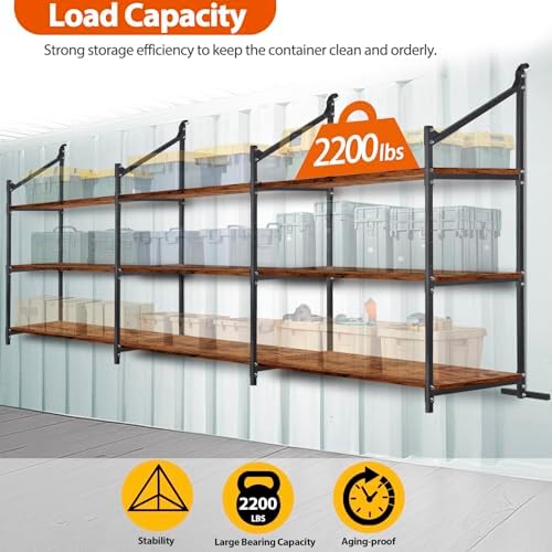 shipping container shelving storage bracket 4pcs heavy duty showing dimensions