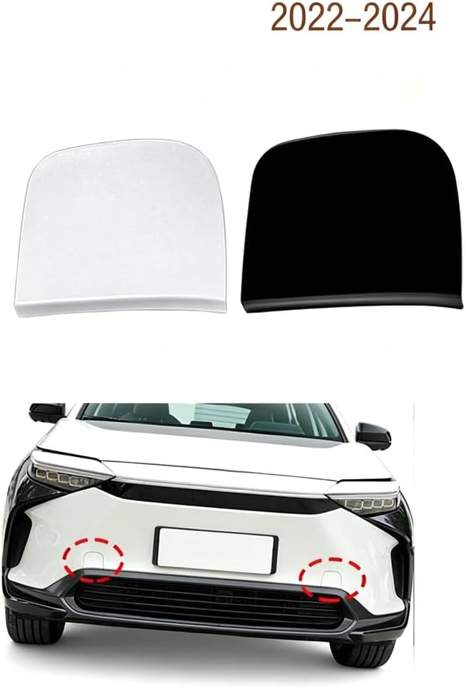 Car Front Bumper Tow Hook Cap Lid Trailer Eye Cover for Toyota BZ4X 2022 2023 2024 Left Right Accessories Bumper Trim Cover(Unpainted,Left)