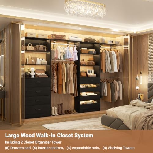 aheaplus closet system, wood closet organizer system with, side view