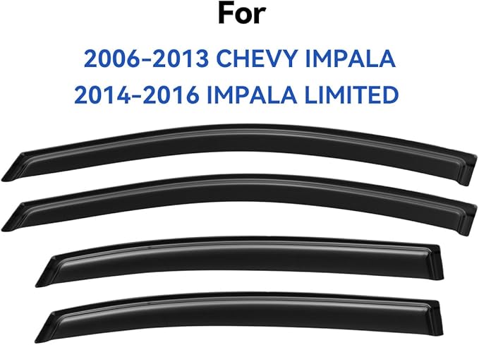 Window Visors Rain Guards for 2006-2013 Chevy Impala, Out-Channel Window Vent - Image 2