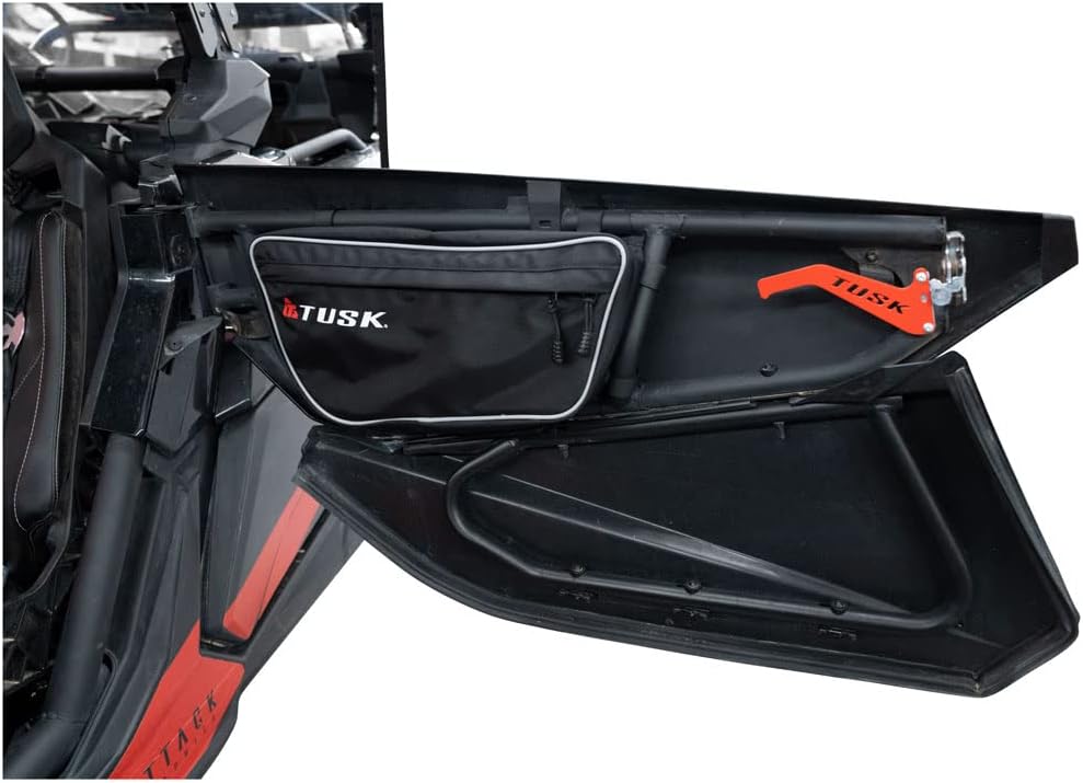 TUSK Upper Door Bags Pair 1680D Nylon with UV Protection, Water-Resistant Zippers, 2 Mesh Compartments & Key Ring Interior Storage. Compatible with CAN-AM Maverick X3 64 Inch and 72 Inch 2017-2026