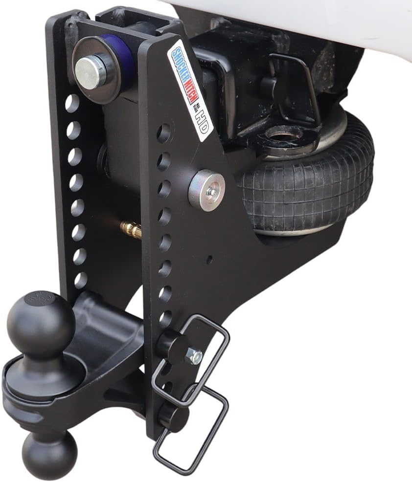 Shocker HD Max Black Super Drop Air Hitch Farm Mount Tow Kit - Fits 2-1/2" Hitch - Black Combo 2" & 2-5/16" Balls, Pintle, Drawbar & Clevis - 20,000 lbs