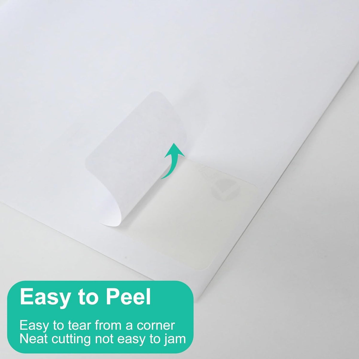 lliked 2"x4" bulk printable white label stickers 5000, side view