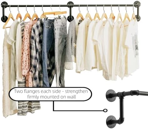 wall clothes rack, industrial pipe clothing rack, hanging on a desk or shelf
