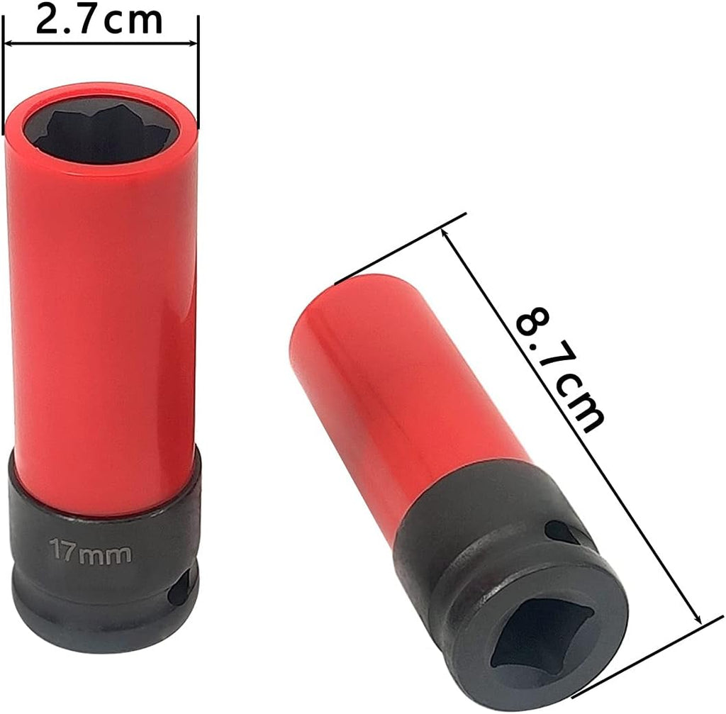 Lug Nut Socket, Flower Design, Manufacturer Part Number: 4218, Red & Black Wheel Lug Nuts Socket