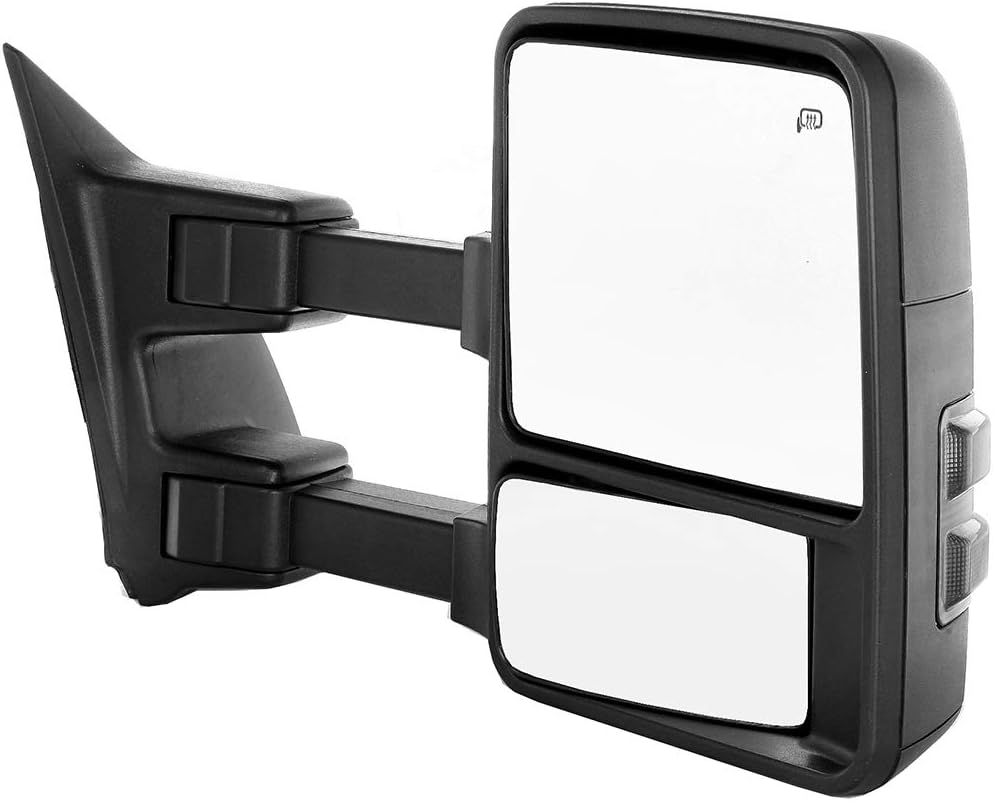 Passenger Side Heated Towing Mirrors Fits 2008-2016 for Ford for F-250 for F-350 for F-450 for F-550 Super Duty, Power Adjusted View Mirror with Turn Signal Indicator