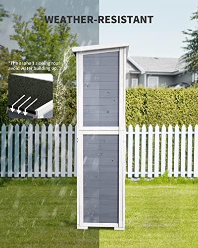 gizoon outdoor storage cabinet with 3 shelves, double, close-up detail