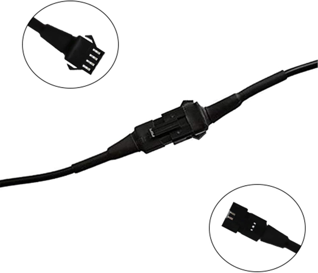 2PCS 1 Female to 2 Male Splitter Y Cable for Use with 5050 LED SMD RGB NEON Accent Kits for LED Motorcycle ATV Car Light Multi-Color Neon Strip Light