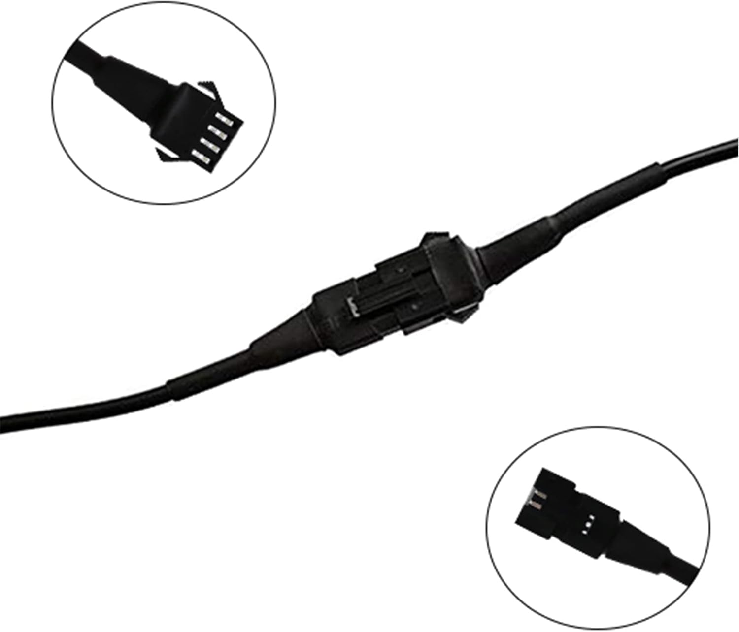 2PCS 1 Female to 2 Male Splitter Y Cable for Use with 5050 LED SMD RGB NEON Accent Kits for LED Motorcycle ATV Car Light Multi-Color Neon Strip Light