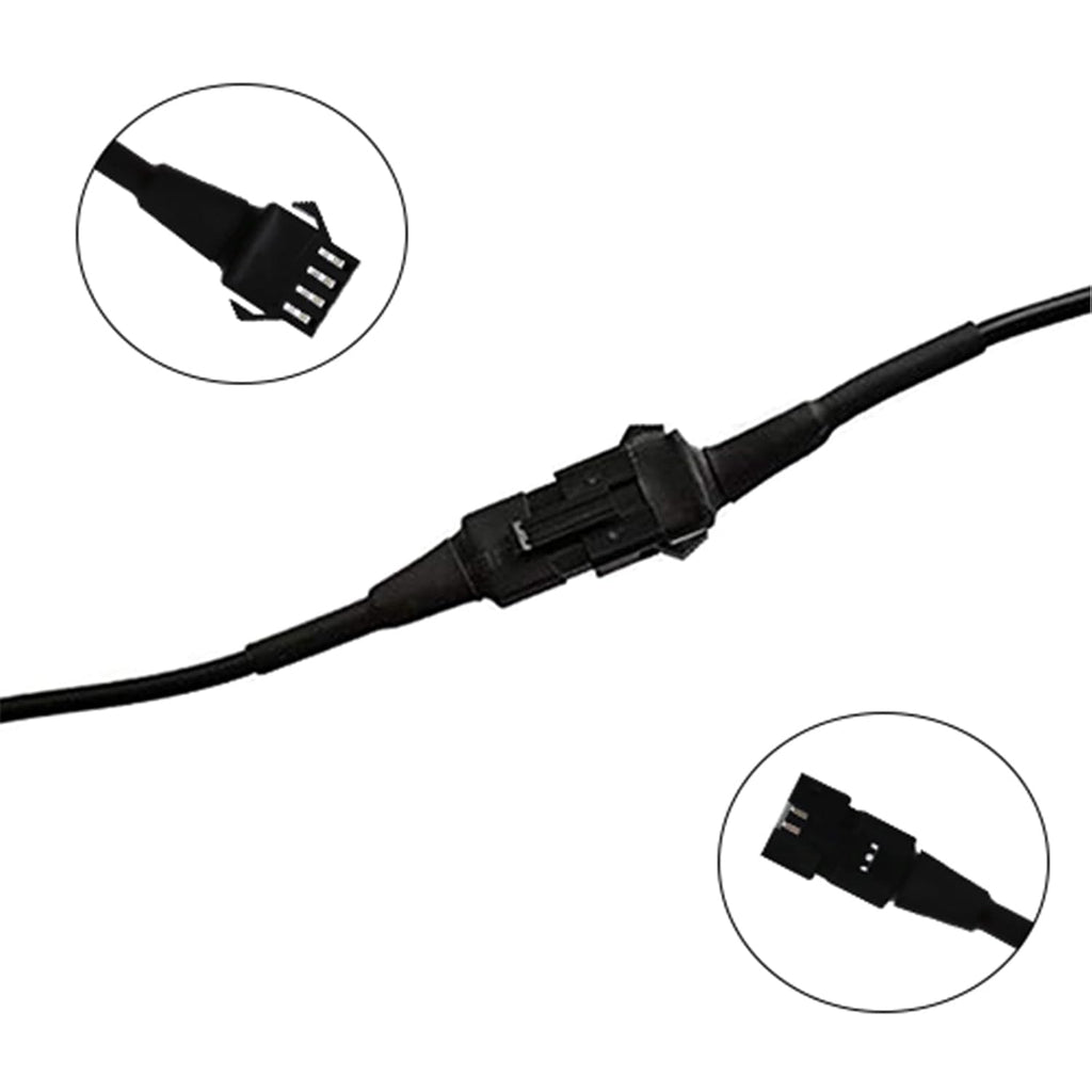 RGB LED Extension Cables, 4PCS 5 Feet Extension Cables and 2PCS 3 Way Y Splitter for Motorcycle LED Strips, Underglow Neon Accent Light Kit, Rock Light Extension Wire Cord