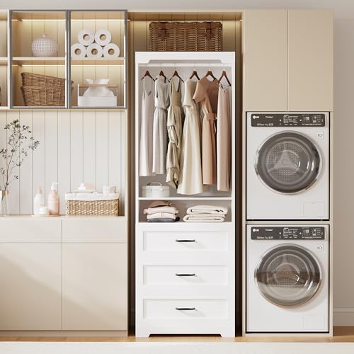 ironck freestanding closet system with adjustable shelves & shown in use