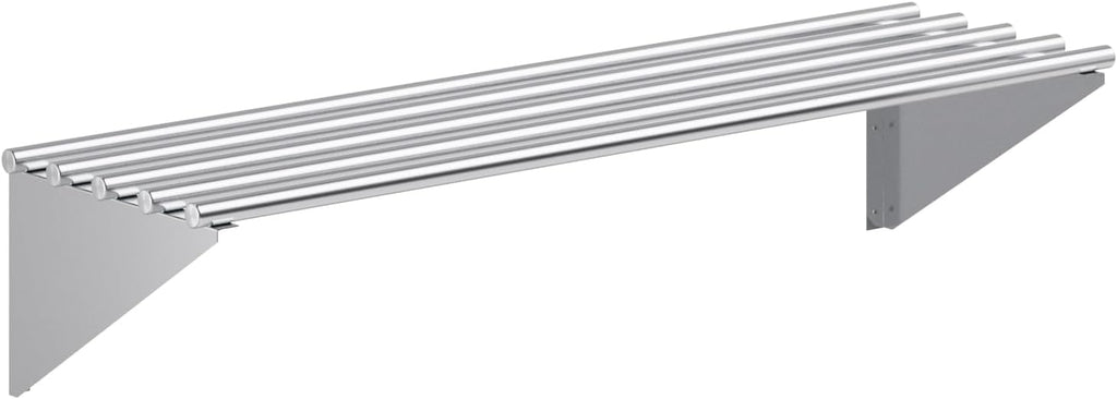 AmGood 14 in. x 48 in. NSF Stainless Steel Tubular Wall Shelf | Heavy-Duty