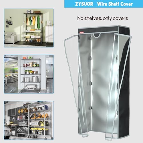 shelf cover for storage shelving rack, fits 36"x24"x72", package contents
