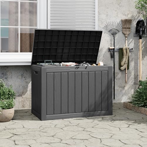 outdoor storage waterproof deck box for patio (45 on a desk or shelf