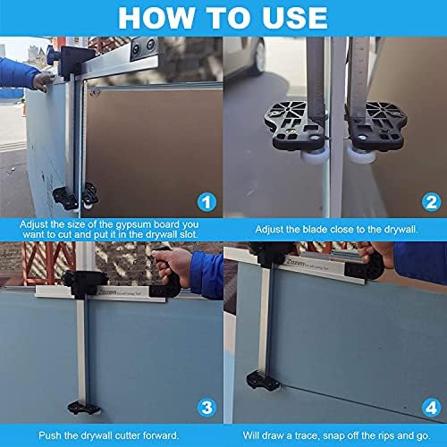 zozen foldable drywall cutting tool, aluminum body, with10pc on a desk or shelf
