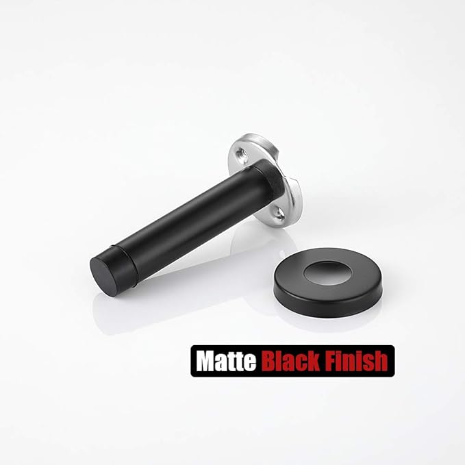 JQK Door Stopper Black, 304 Stainless Steel Thicken 1mm Sound Dampening Door - Image 8