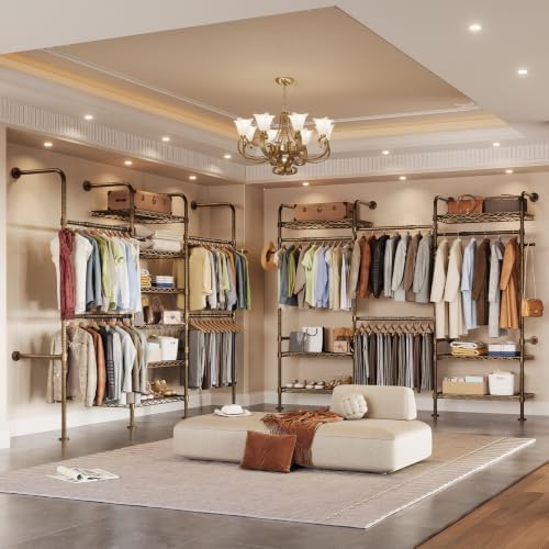 wall mounted closet system, 3-row heavy duty garment, view 9