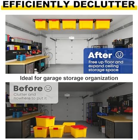 overhead garage storage rack for 12 17 27 showing dimensions